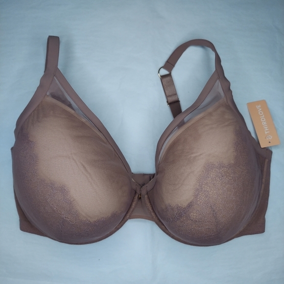 ThirdLove Other - Thirdlove Bra 42G Eyelash Lace Plunge Pink-Purple Padded Underwire